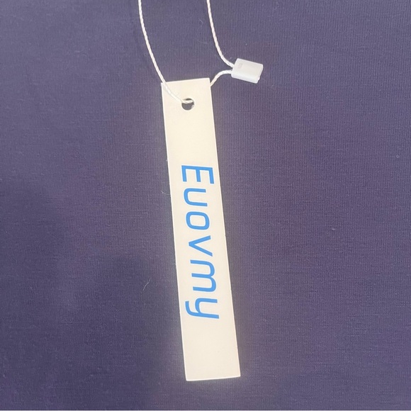 NWT- Women's Casual Round Neck Ruffle Sleeve Loose Tops in Purple Gray - Picture 8 of 10